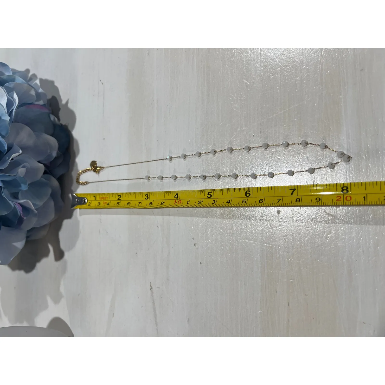 S. Steel Pearl Beaded Necklace Gold Tone Chain Dainty Minimalist‎ - Image 3