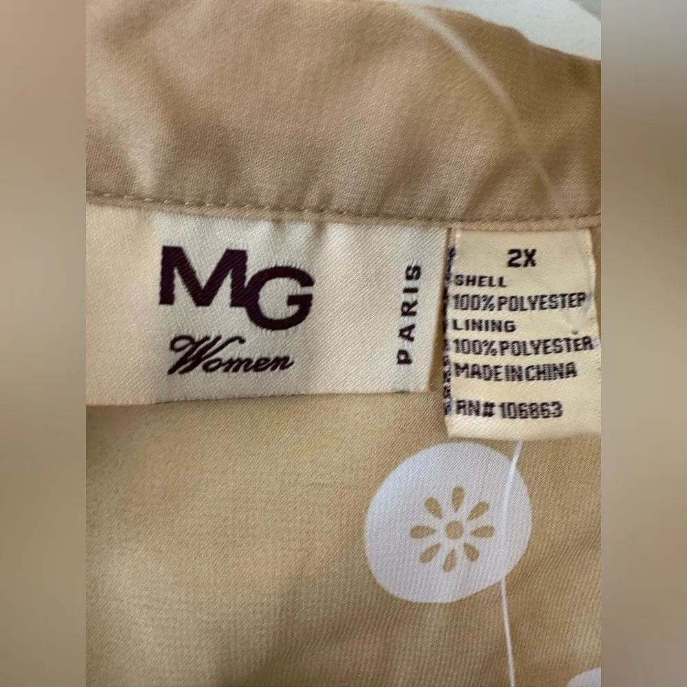 MG New York Paris women’s at 2XL Two piece polkadot NWT blouse White Size 2X - Image 3