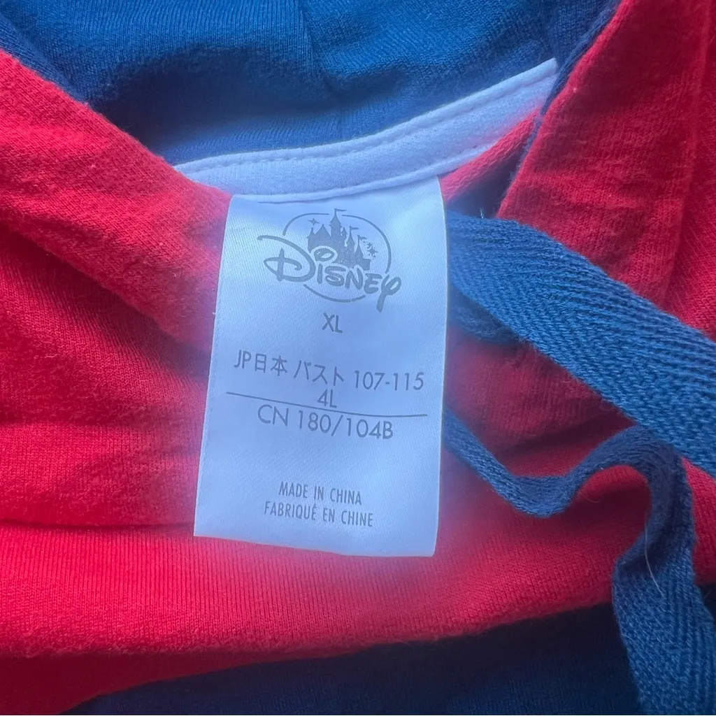 Disney Mickey Mouse and Friends Womens Navy/Red Pullover Cropped Hoodie Size XL - Image 5