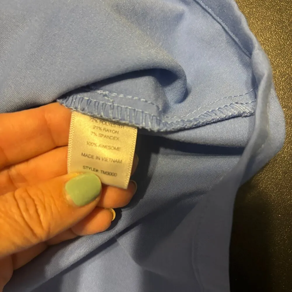 Figs Scrub Top Technical Collection Adult Small Blue 3 Pockets V Neck TM3000 - Image 5