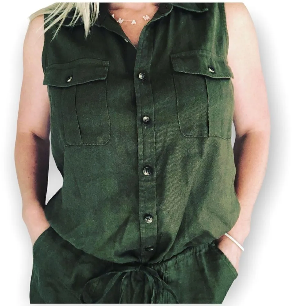 Ralph Lauren | army green short romper - Image 3