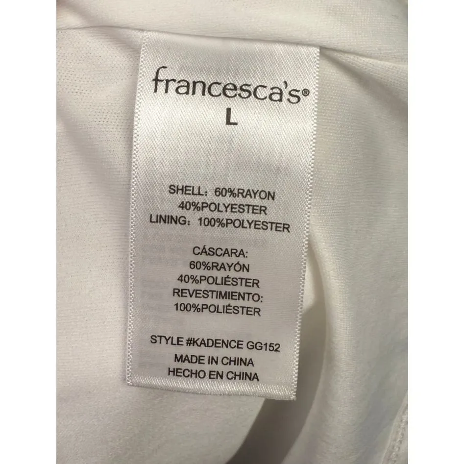 Audrey Parks‎ Francesca's White Ruffle Sleeveless Maxi Dress Angel Wedding Large - Image 9