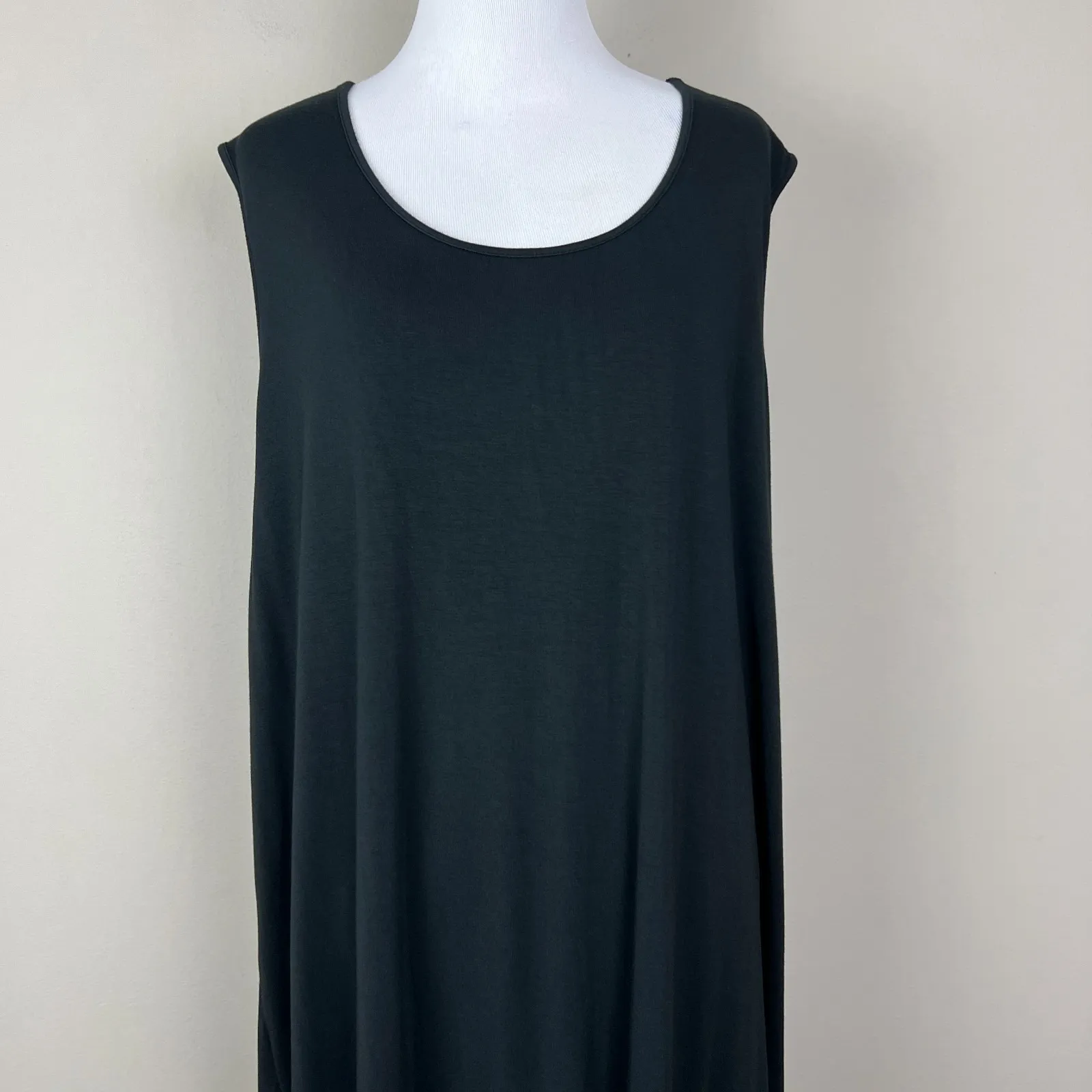 Nic & Zoe Midi Dress Womens 1X Black Tulip Hem High Low Maxi Sleeveless Casual - Image 4