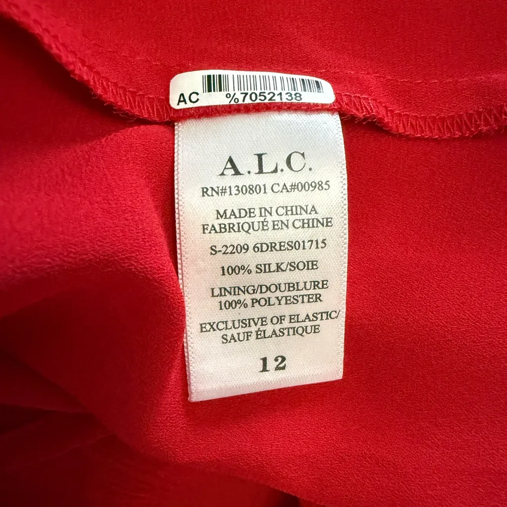 A.L.C. Isabelle Cut Out Silk Maxi Dress in Garnet Red Size 12 - Image 9