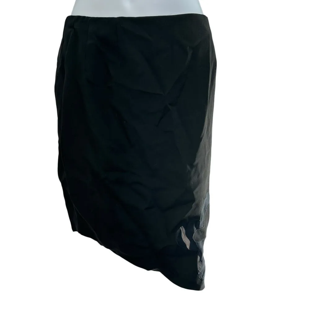 Raniero Gattinoni Black Skirt in Small Vintage 90s Italian Cutout Asymmetrical - Image 4