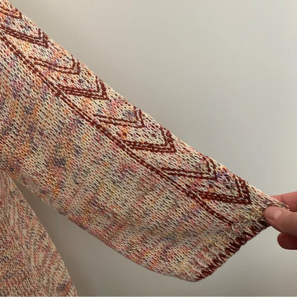 Multicolor Marled 1/2 Sleeve Open Cardigan Size L - Image 6