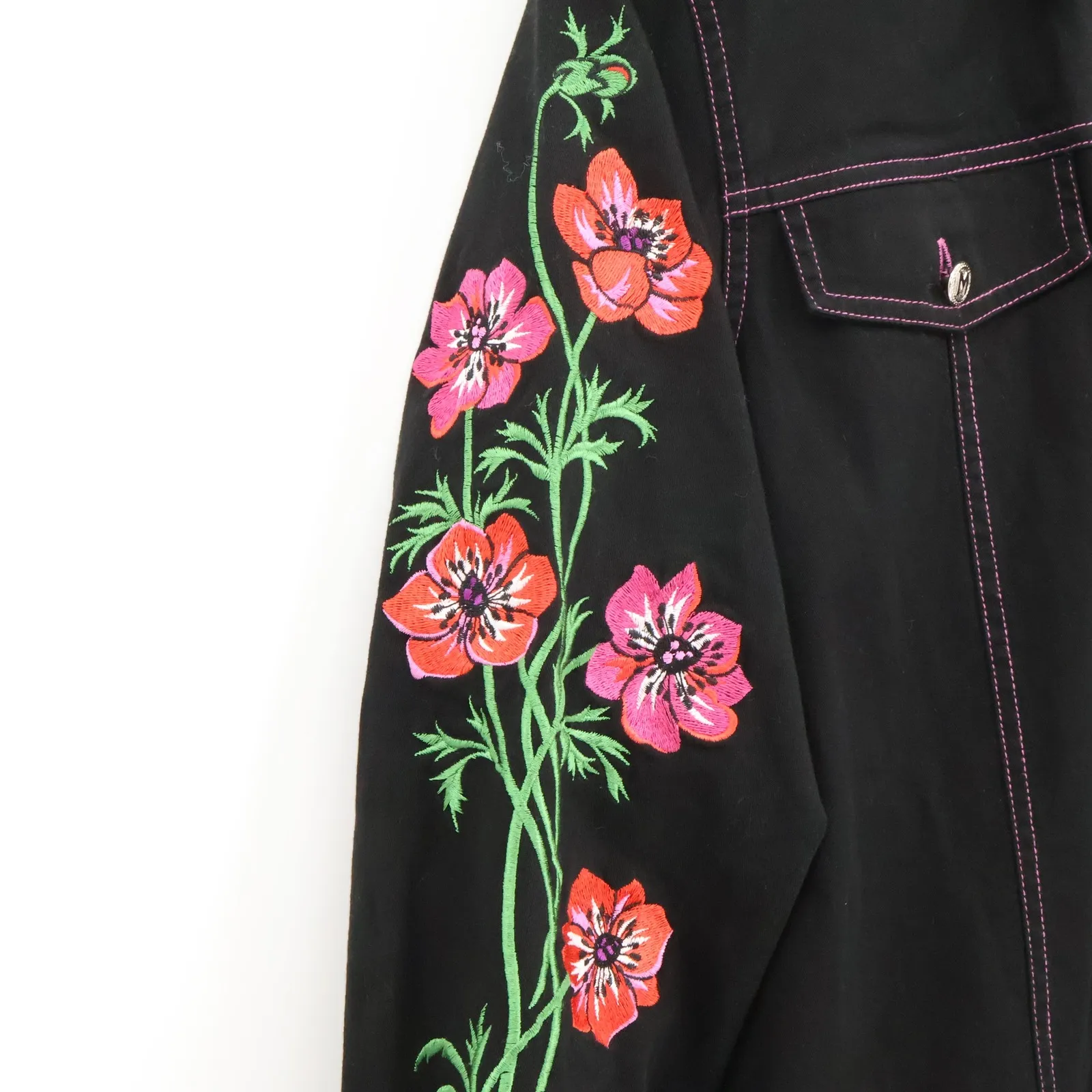Vintage Bob Mackie Wearable Art Embroidered Shacket Western Floral‎ 80s Size M - Image 9