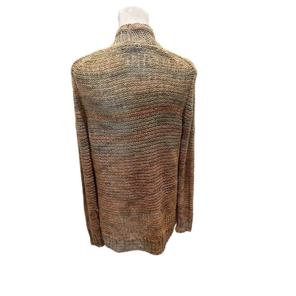 Coldwater Creek Women's Size 8 Brown Open Knit Cardigan Sweater Casual - Image 3