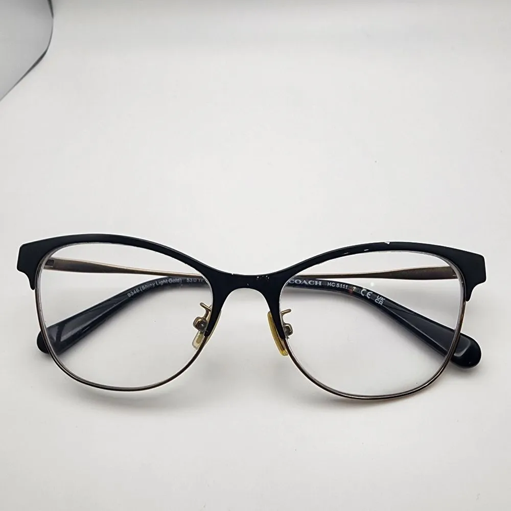 Coach Shiny Light Gold & Black Prescription Glasses Frames - Image 3