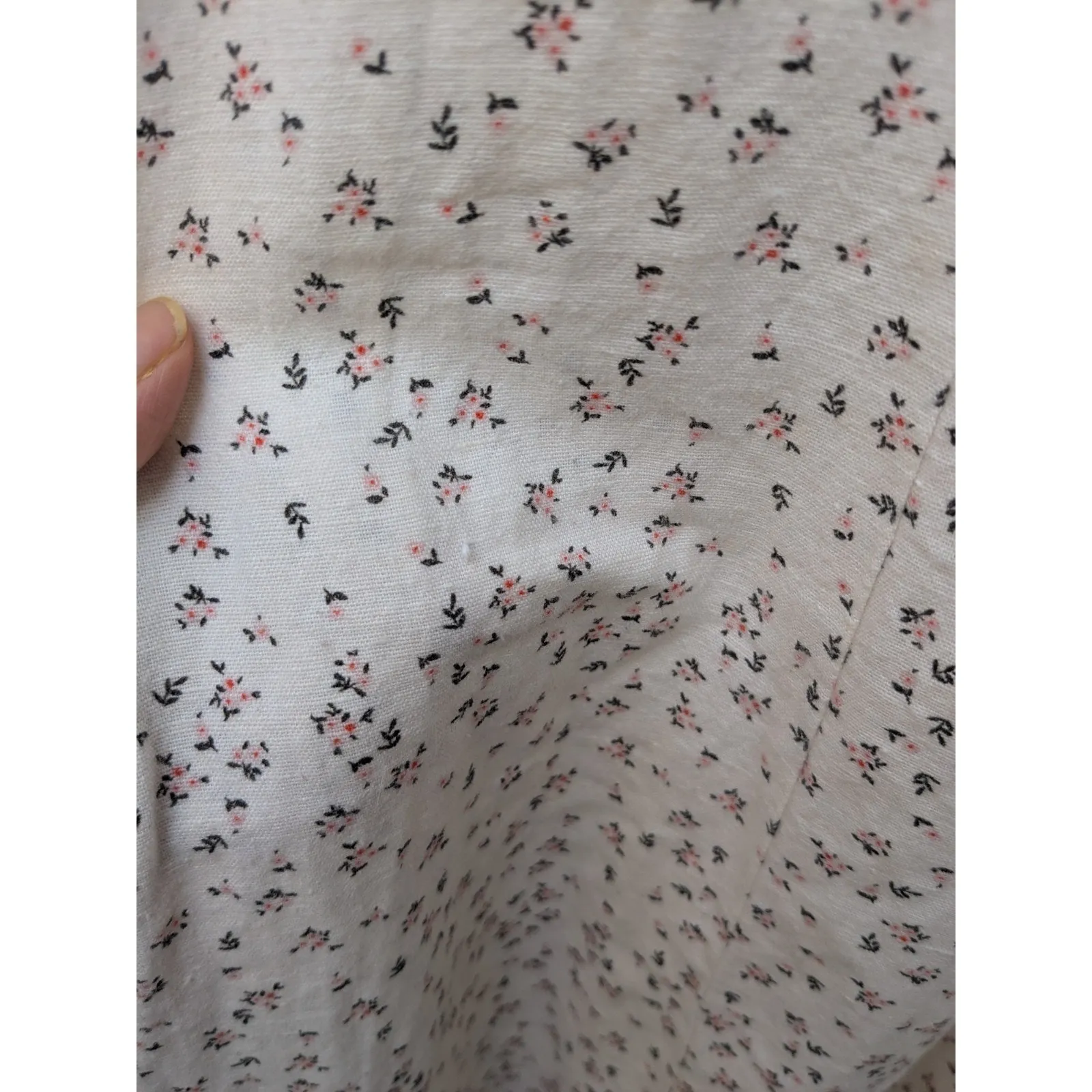 Christy Dawn Peyton Maxi Dress Women's Ivory Red Linen Floral Size Small - Image 7