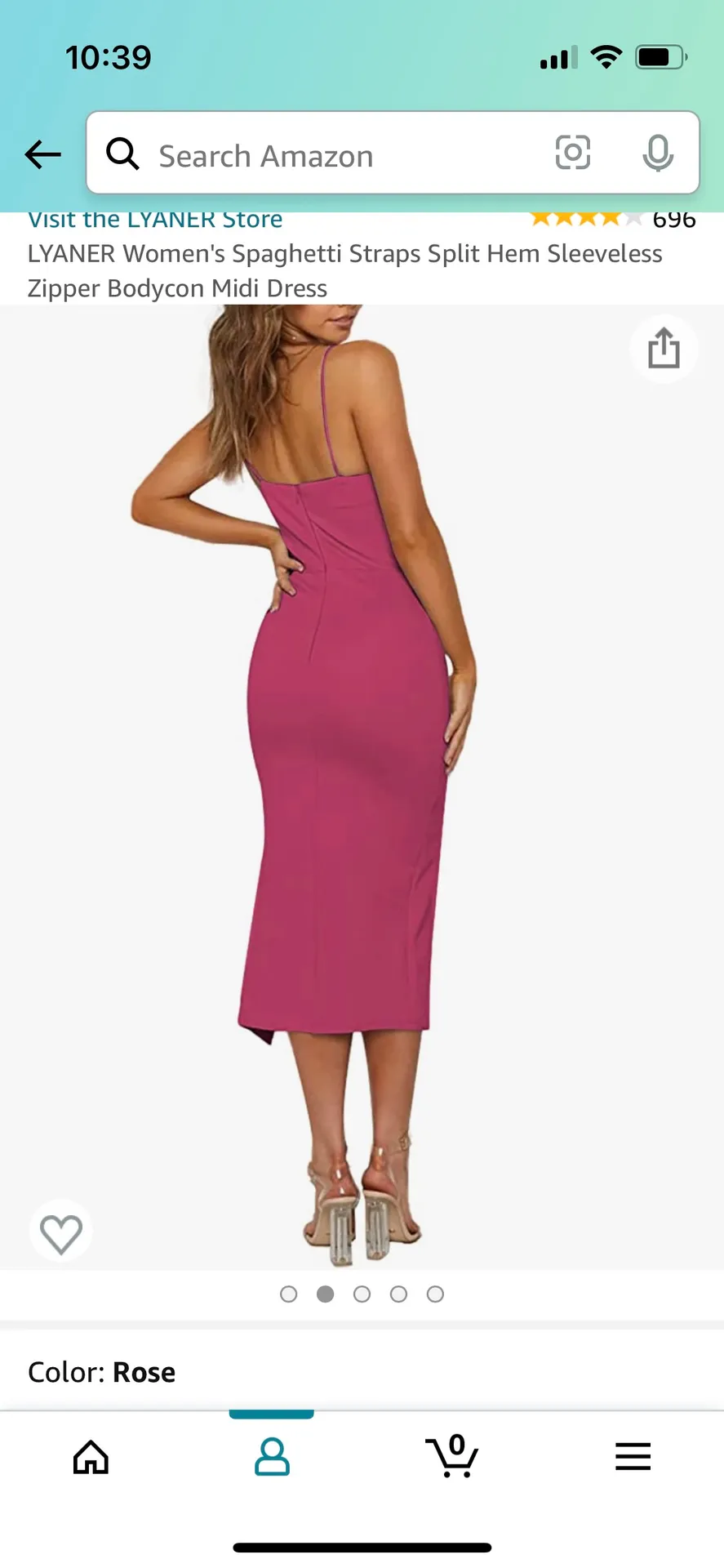 Rose Midi Dress Pink - Image 2