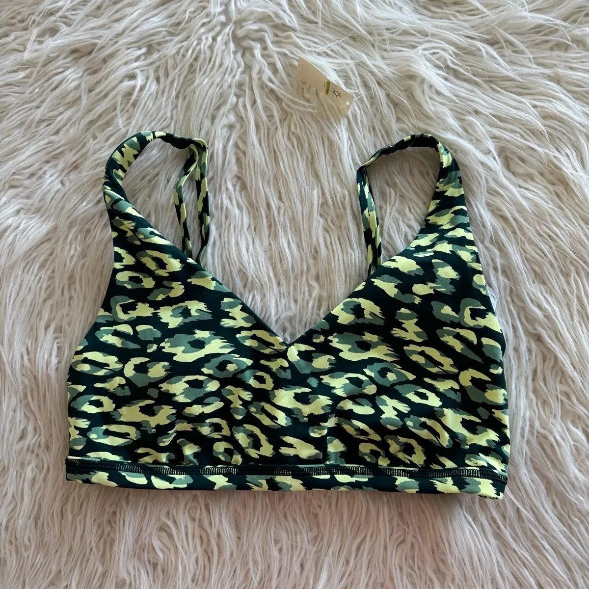 Offline By Aerie Goals Plunge Sports Bra Green Size Large - Image 2