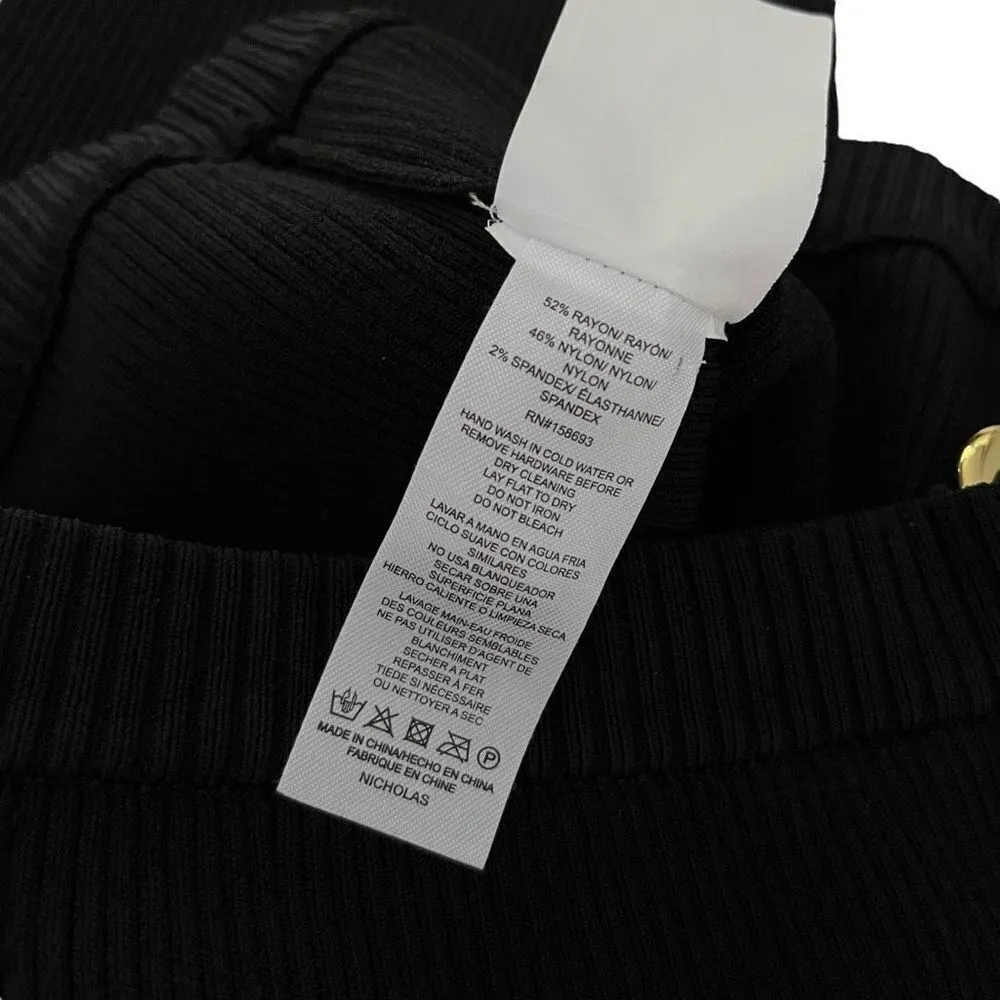 NICHOLAS Kari Double Rings‎ Rib Knit Pant in Black Black - Image 8