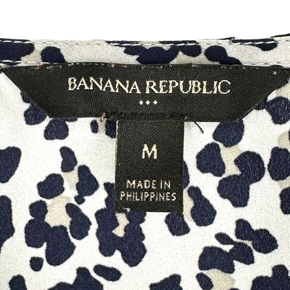Banana Republic | Medium | Grey and Navy Leopard Print V-Neck Tank Top Camisole - Image 2