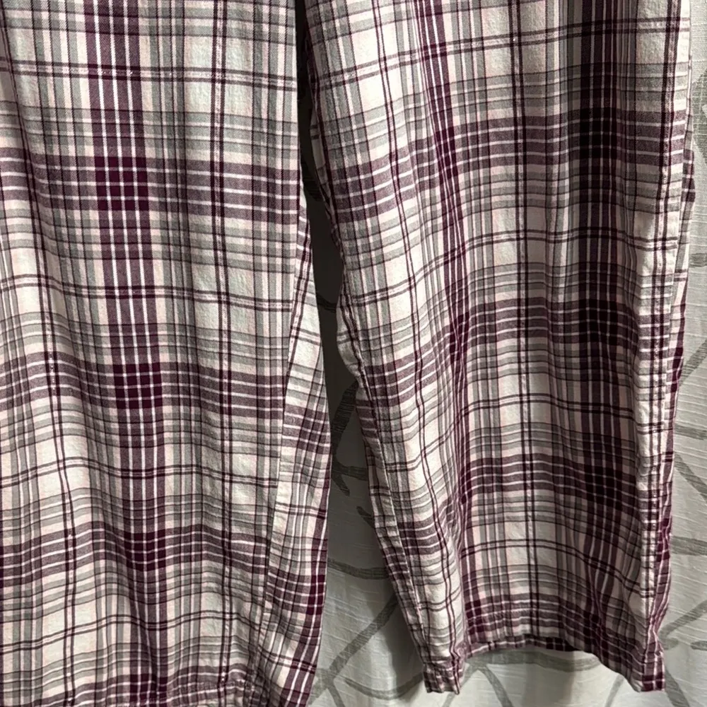 Plaid Pajama Pants with Burgundy Accents Red Size undefined - Image 3