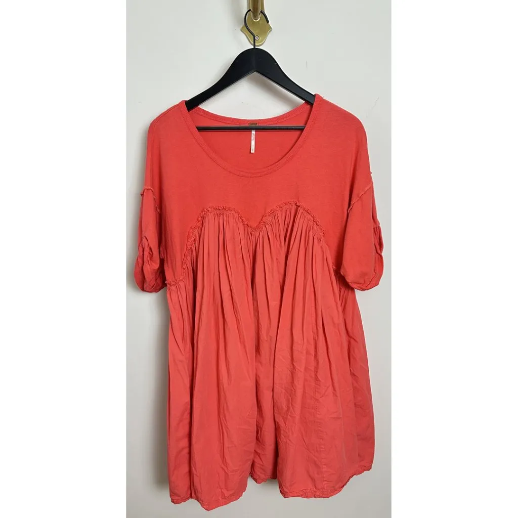 FREE PEOPLE Catalina Mixed Media Minidress in Radiant Watermelon Size Small - Image 4