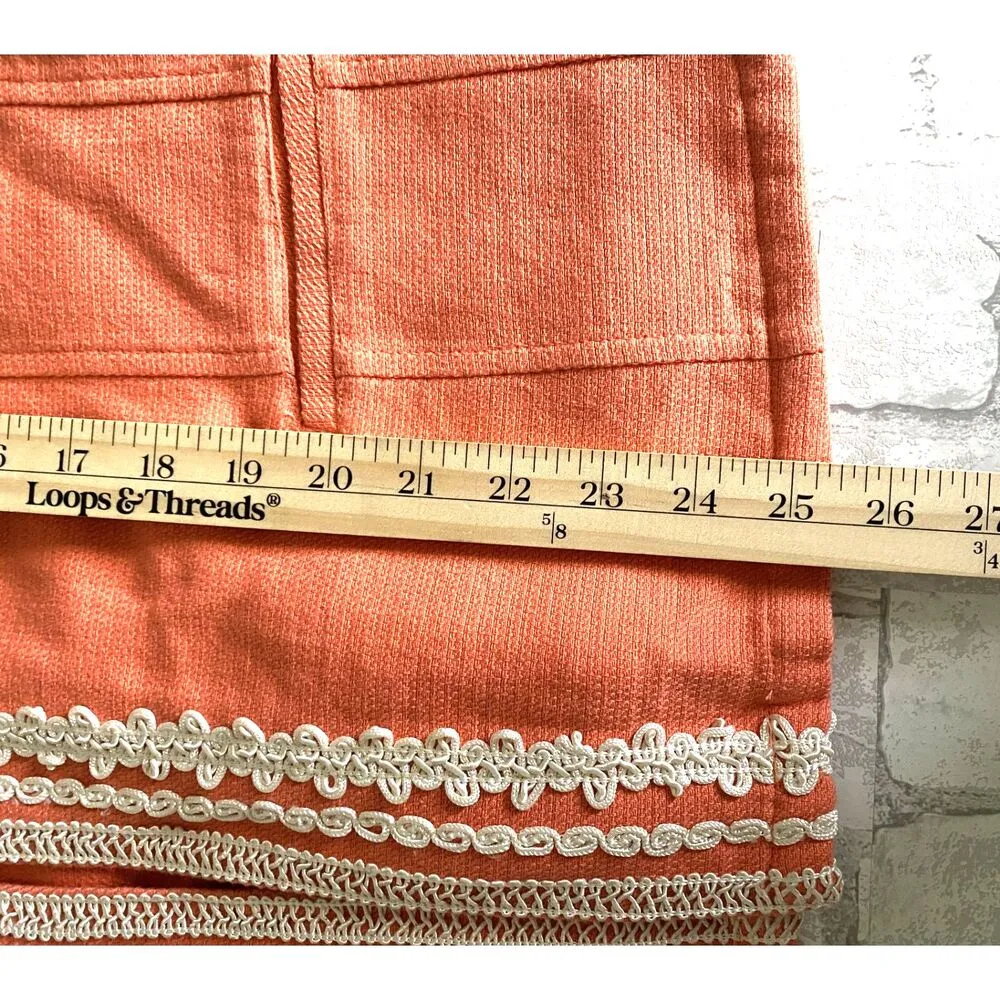 Norton McNaughton Cotton Coral Lace Detail Blazer Sz XL (18) - Image 7