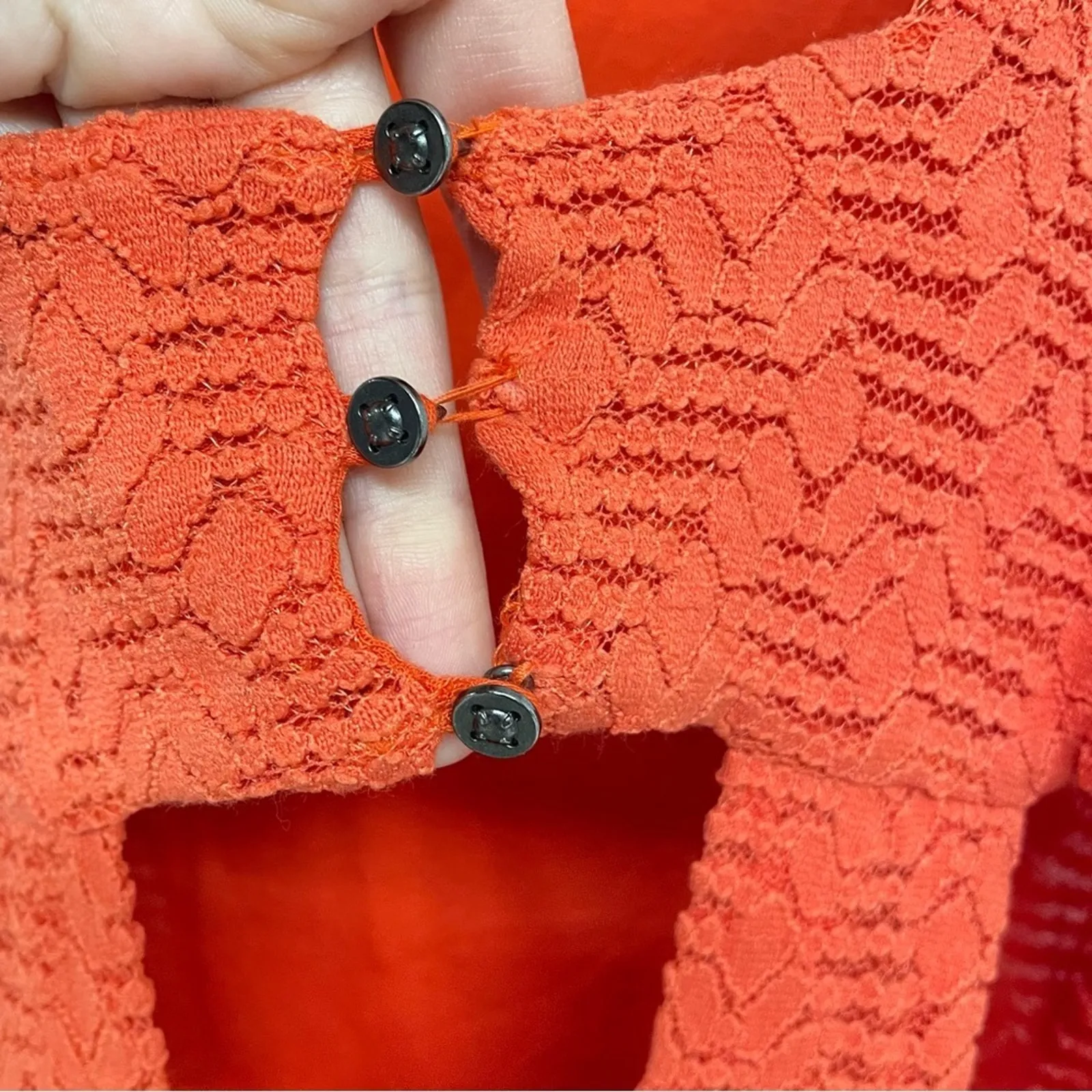 Free People Orange Sleeveless Textured Mini Dress Womens S Beachy Summer Casual - Image 8