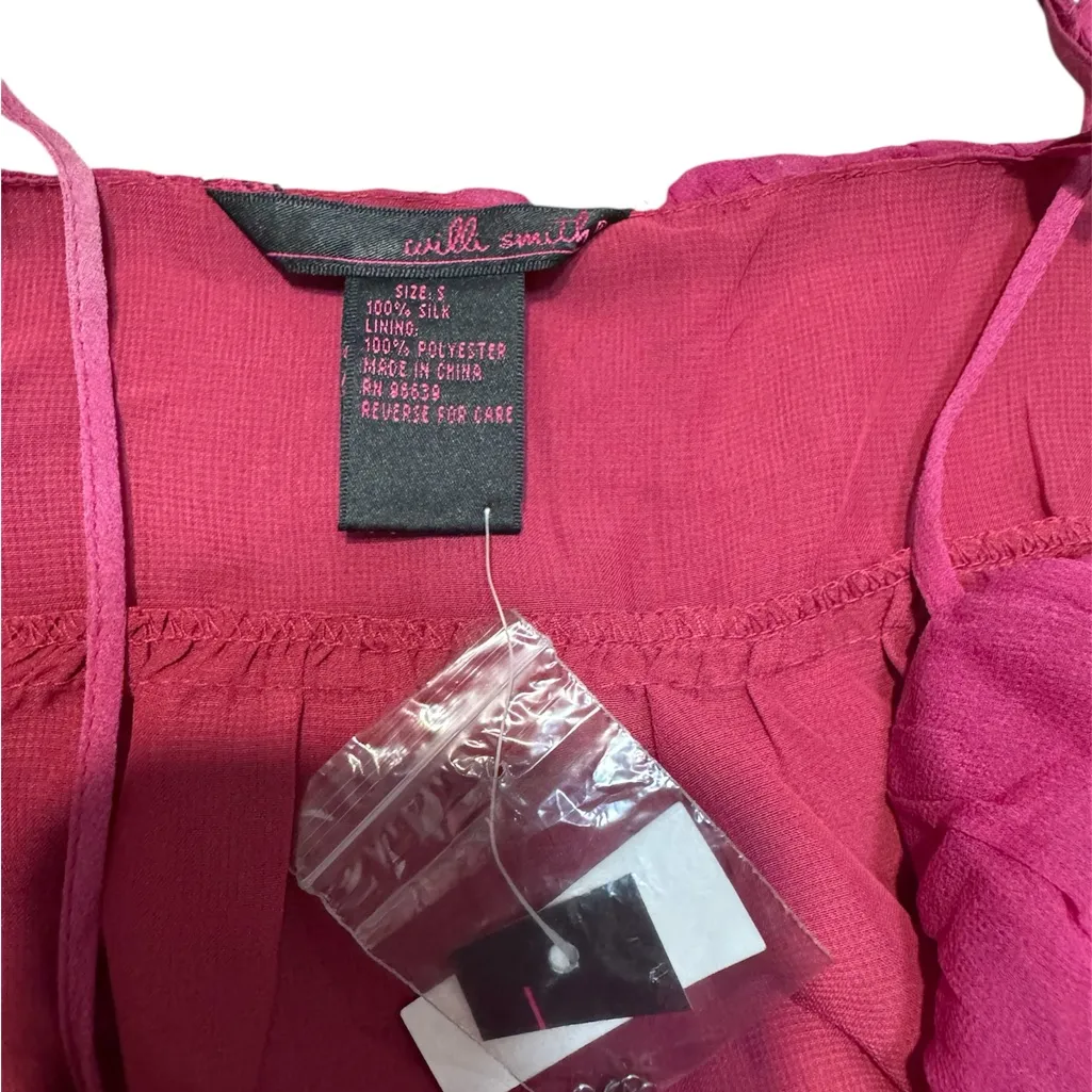 Silk Ruffle Layered Cami – Pink/Magenta | Size S - Image 4
