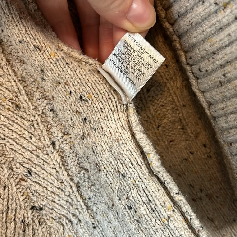 Christopher & Banks Creme Speckled Open Front Cardigan - Size Small - Image 6