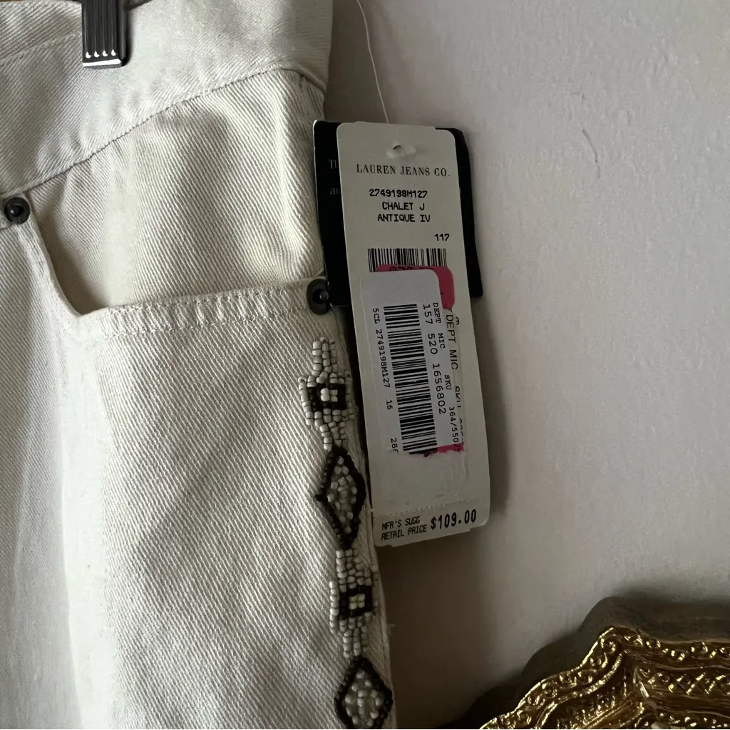 Vintage 90s Lauren Jeans Co RALPH LAUREN beaded Jeans Women’s SIZE 16‎ western - Image 7