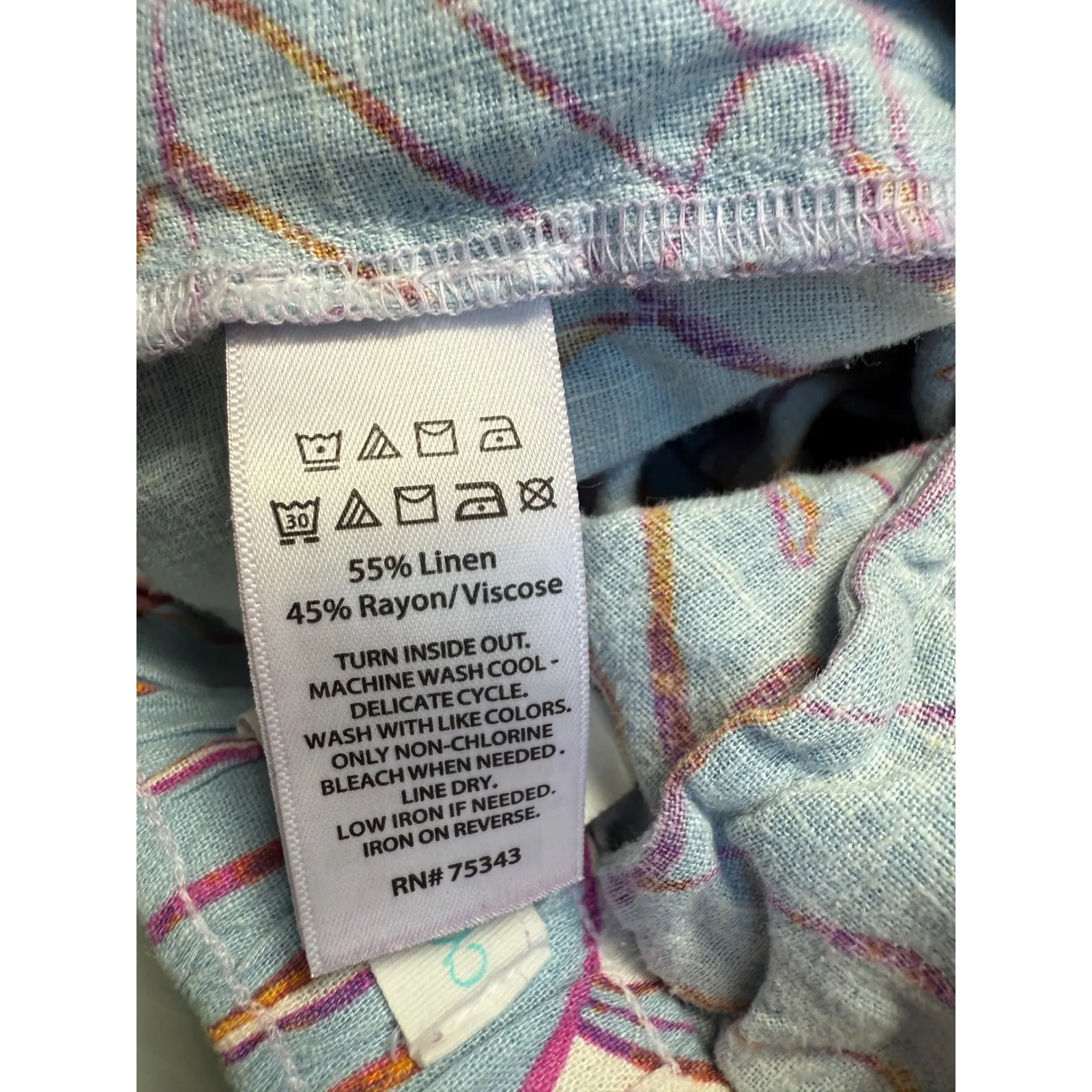 Cynthia‎ Rowley Linen Blend Leaf Print Shorts Blue Purple XS NWT - Image 8