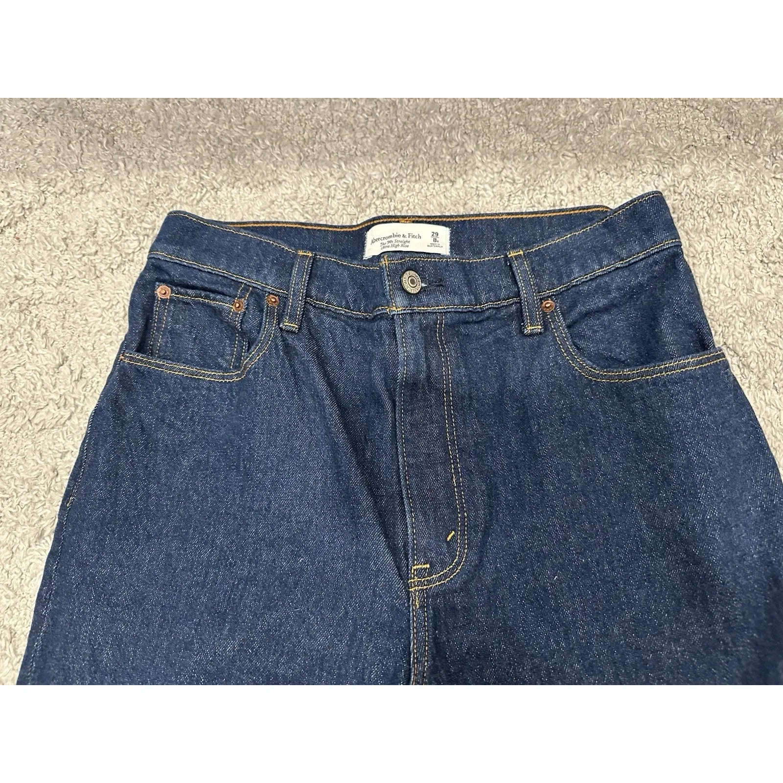 Abercrombie & Fitch The 90's Straight Ultra High Rise Sz 29/ 8R - Image 2