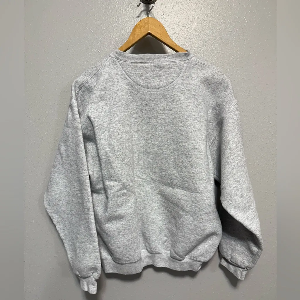 Vintage Johnston Dragons Cheerleader Heather Gray Crewneck Sweatshirt Medium - Image 5