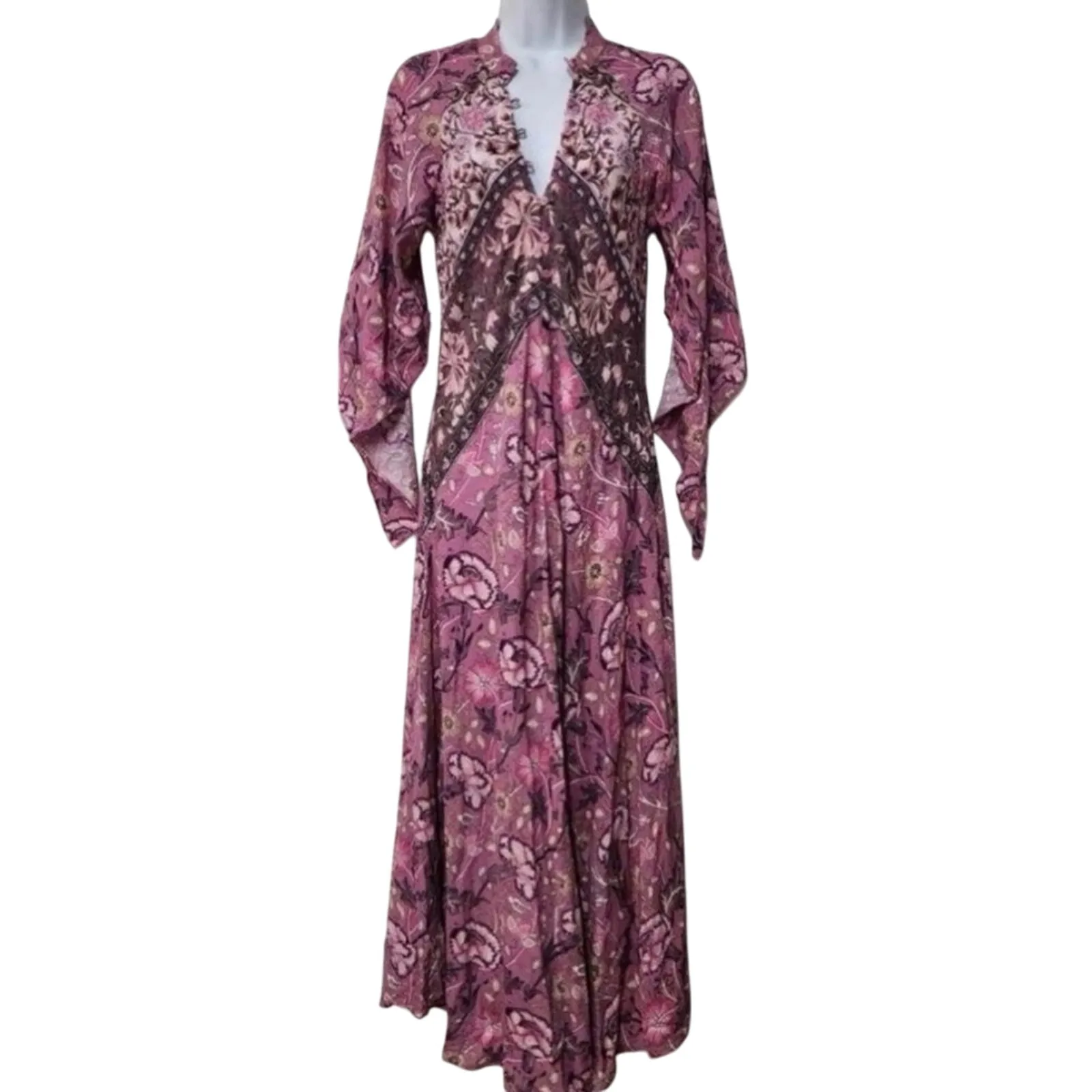 FREE PEOPLE Jen's Pirate Booty Baroque Hyacinth Maxi Size L New w/o Tag $289 SOO - Image 9