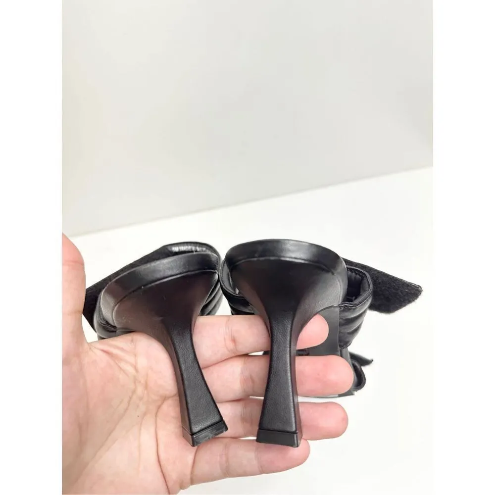 Abound Sandals  Womens Size‎ 5 Qarly Heeled Black Square Open Toe Slip On Heels - Image 6