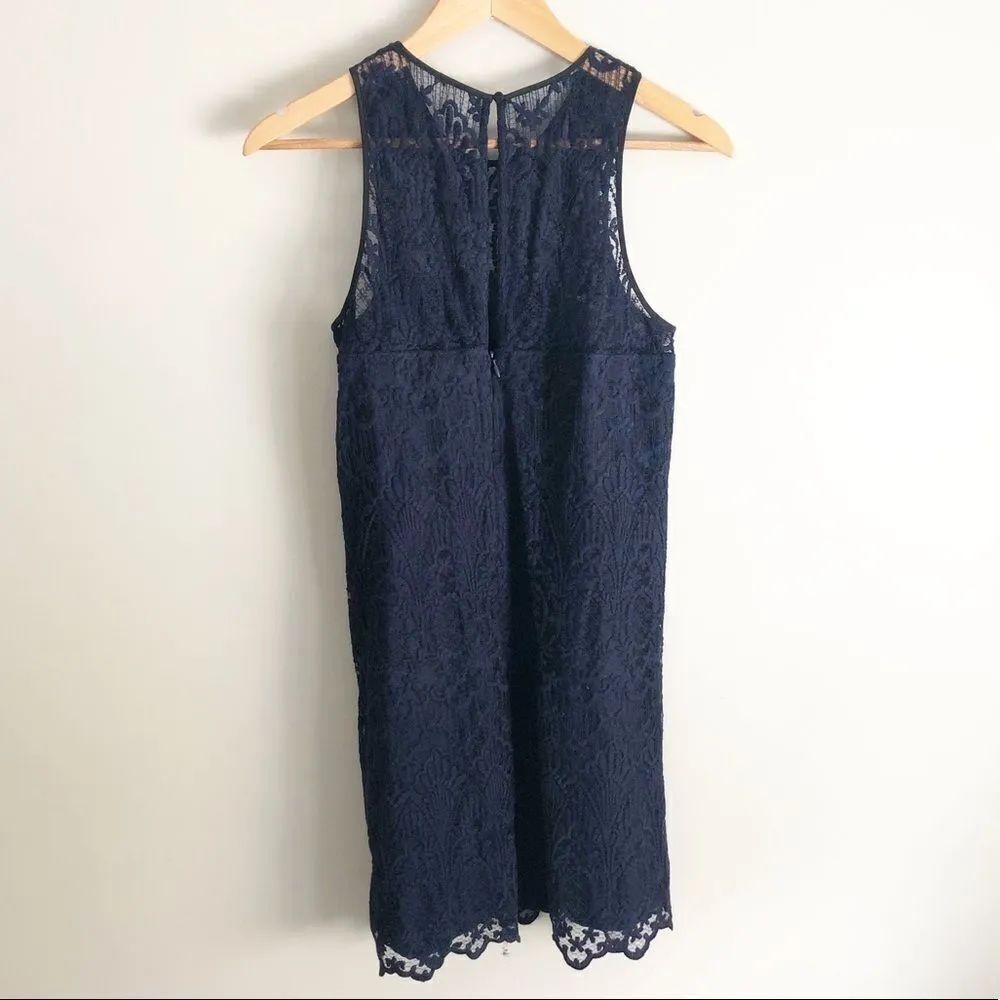 Joie Fahfia B Lace Shift Dress Navy Blue Small - Image 6