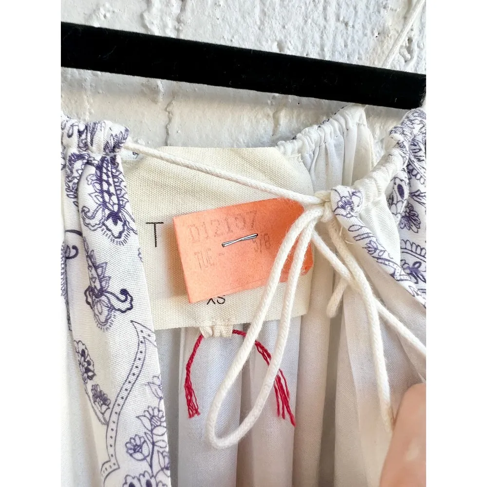 The Jetset Diaries Paisley Slit Sleeve Infinity Romper White/purple Womens Sz XS - Image 7