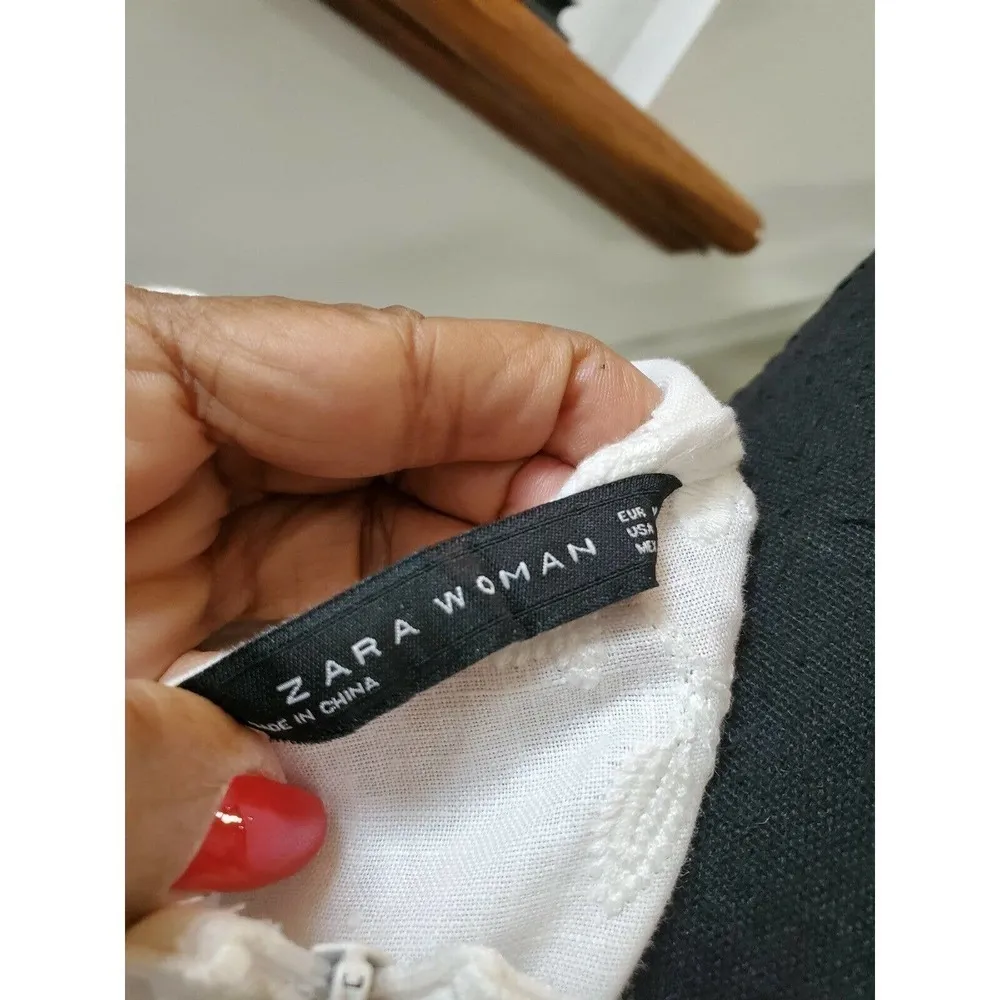 Zara 100% Polyester Crew Neck Short Sleeve Dress - Image 9