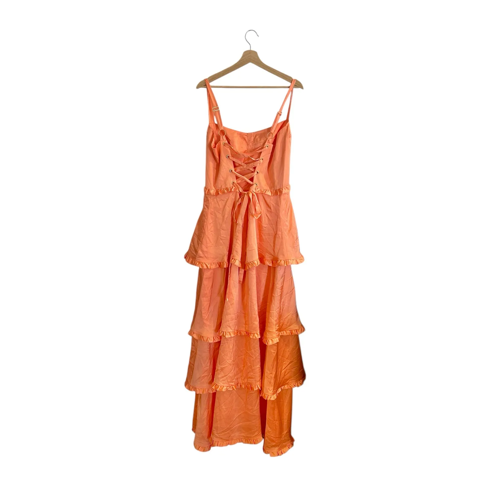 Show Me Your Mumu Lady Corset Floral Dress in Cantaloupe Luxe Satin XXL - Image 8