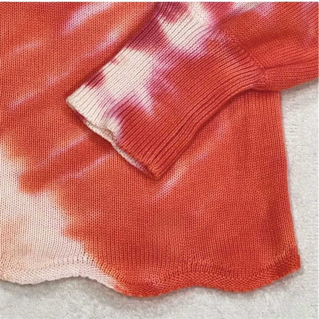 Design 365 Pink and Orange Tie Dye Sweater Size Large - Image 9