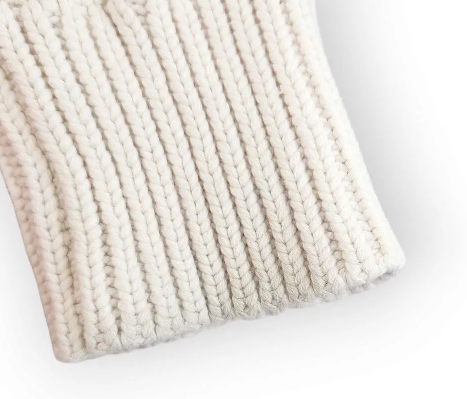 Liz Claiborne White Asymmetrical Mock Neck Cable Knit Sweater M - Image 6