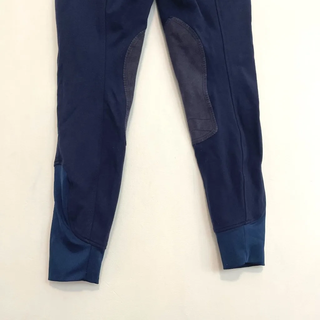 HR FARM Horse Riding Suede Breeches Navy Blue Striped Equestrian Pants Horseback Size 32 - Image 15