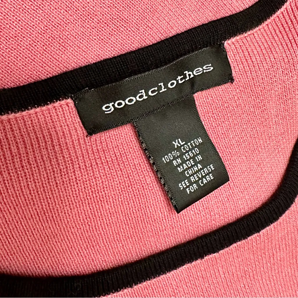 Women Sz XL Pink Sweater Black Bow Girlhoodcore Pretty Girly Coquette Feminine - Image 7