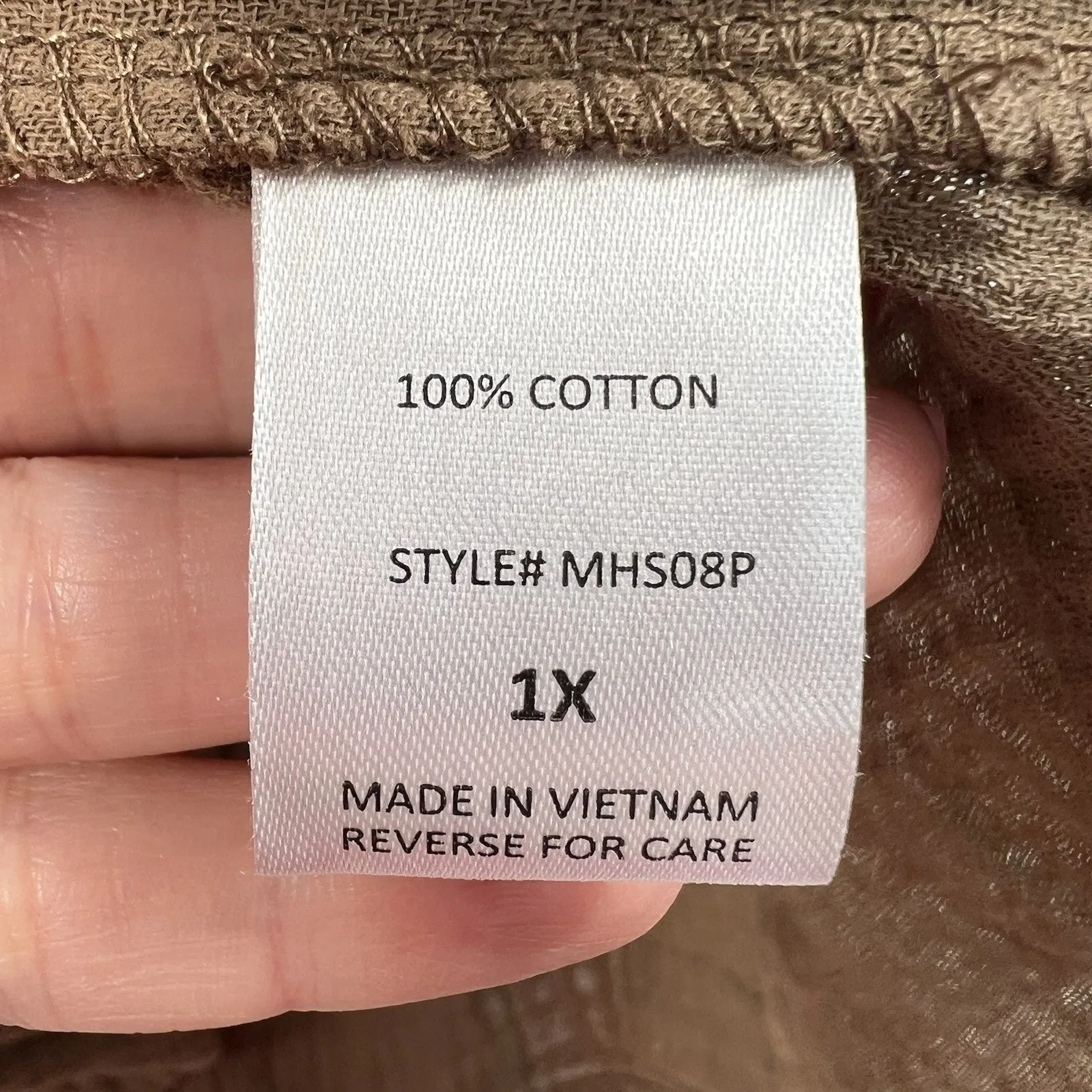 Andree by Unit Plus 1X Button Down Baby Doll Top Gauze Short Dolman Sleeves Boho - Image 7