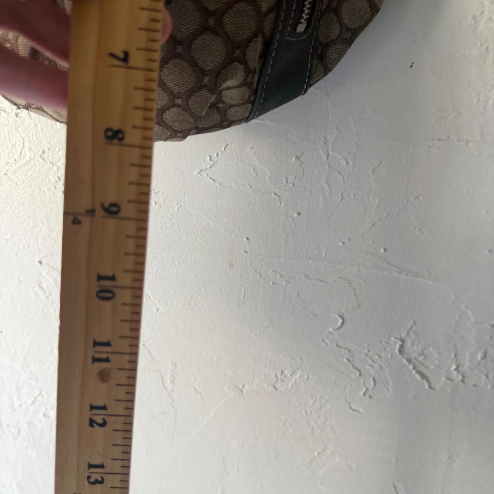 Nine West Vintage Y2k Monogram Hobo Bag Brown Canvas Leather Trim Shoulder Bag - Image 8