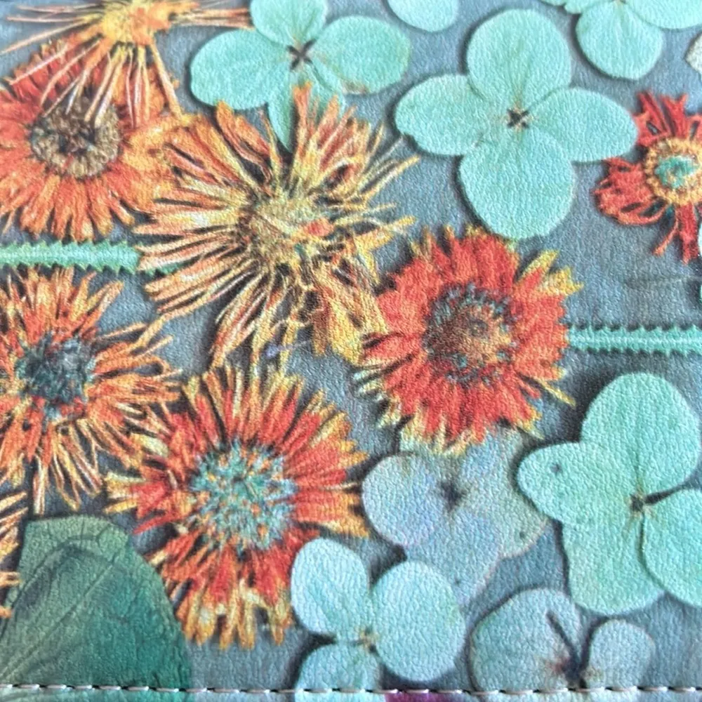 Aphison Floral Leather Wallet Green - Image 2