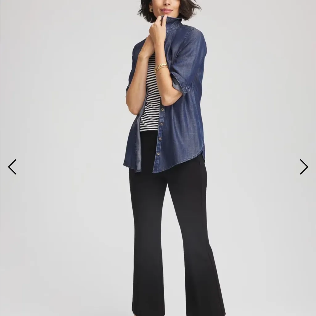 Chico’s Classic Fit Tencel Denim Button-Up Shirt - Image 7