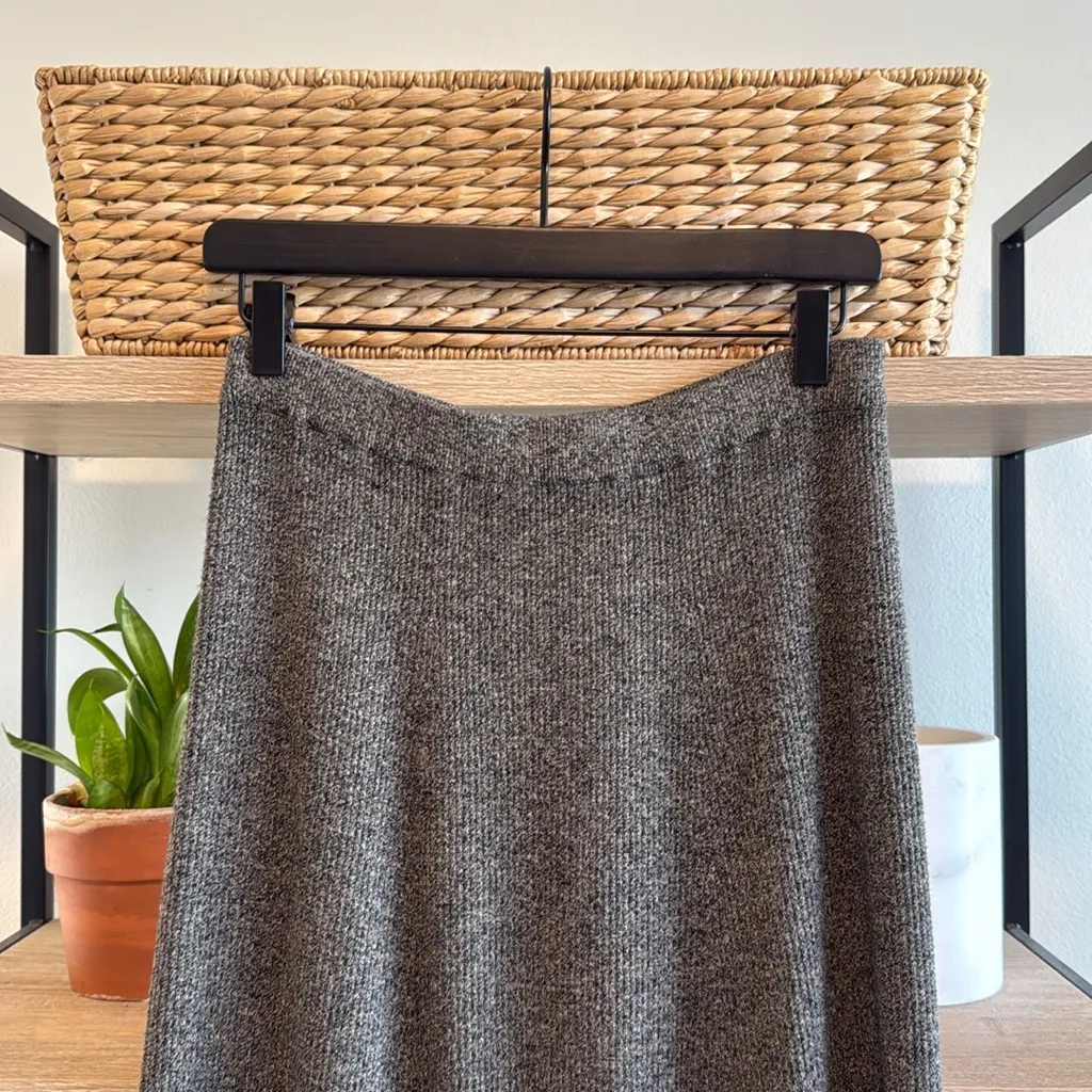 Double D Ranch Ribbed Sweater Knit Pull On Heathered Maxi Skirt, S Black - Image 2