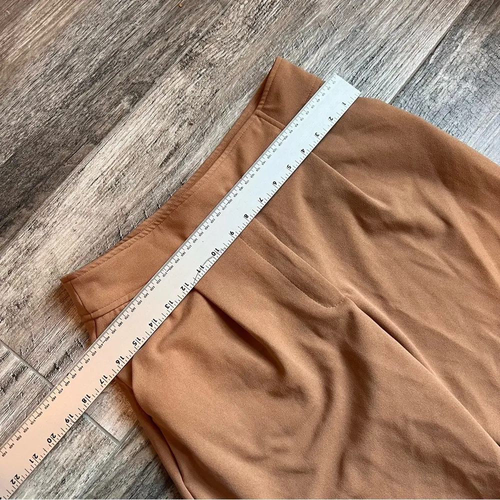 T Tahari Womens Pants Size 8 Tan Casual Formal Stretch Crepe Wide Leg #149 - Image 7