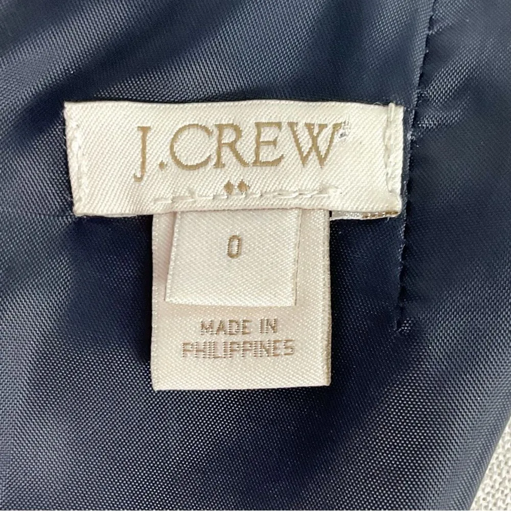 J CREW Embellished Sleeveless Sheath Dress Navy & White Stripe Sz 0 - Image 6