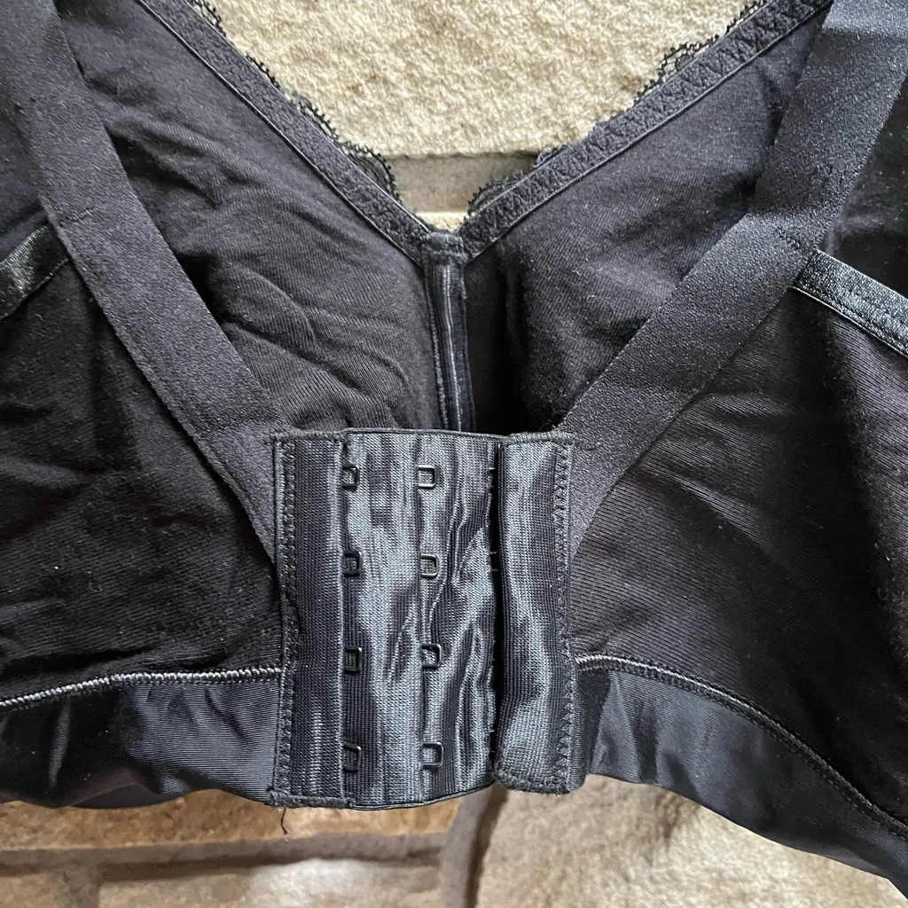 Curvy Couture Cotton Luxe Unlined Wireless Bra Black 40DD Size undefined - Image 8