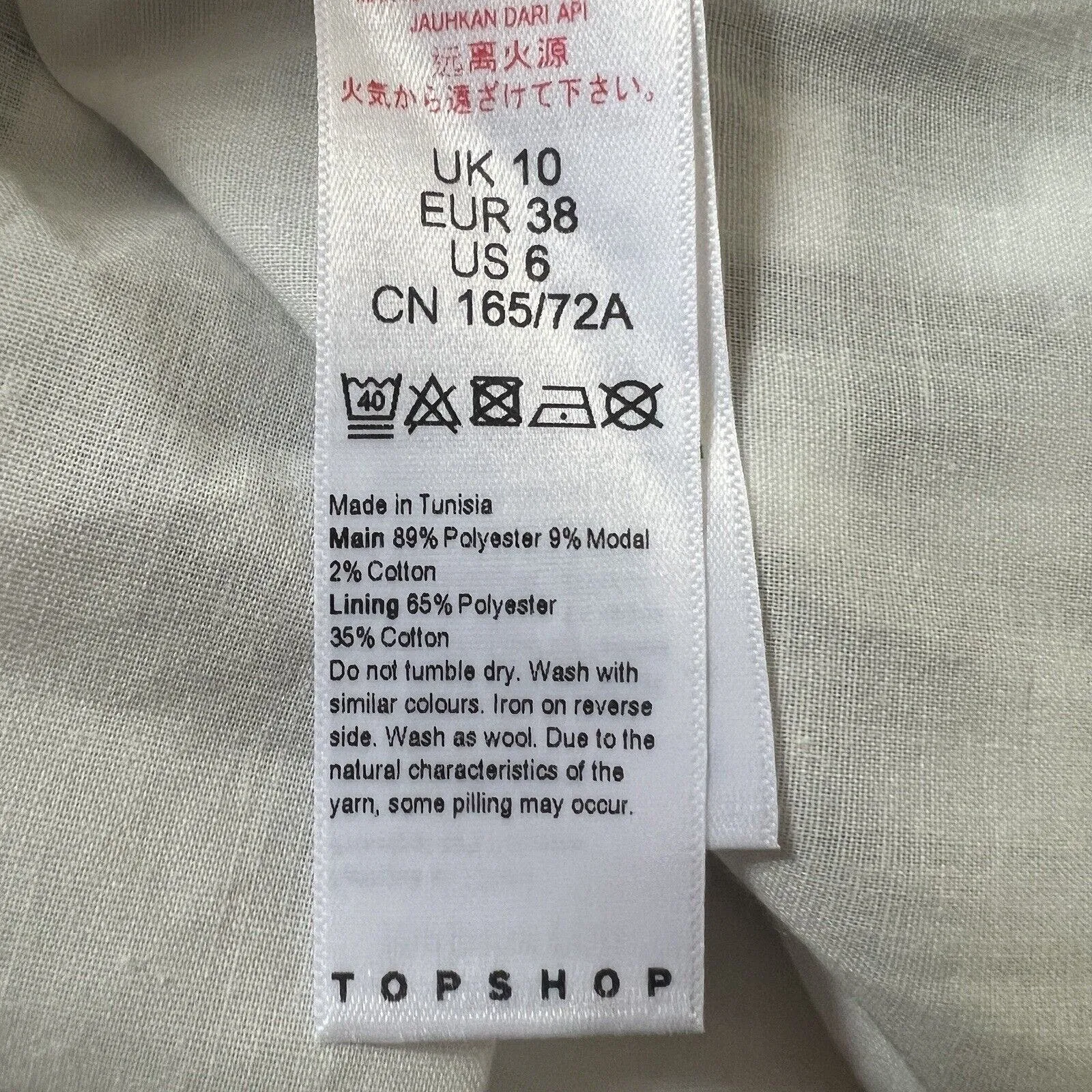 Topshop Skirt Women 6 Black White Gingham Checkerboard Print Ruffle Flounce Mini - Image 6