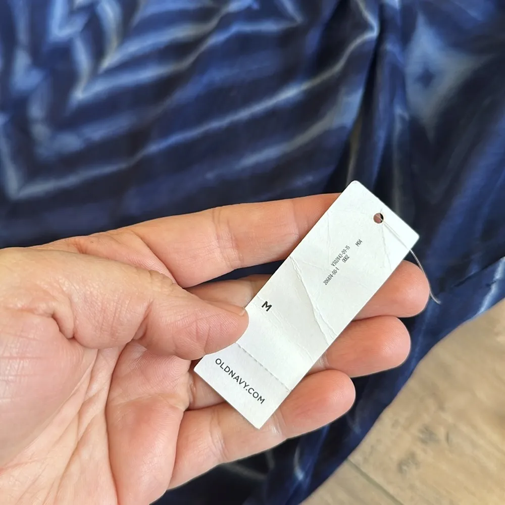 4/$25 NWT Old Navy Crinkle Chiffon Kimono Swim Blue Combo Navy Cover-Up Sz M - Image 7