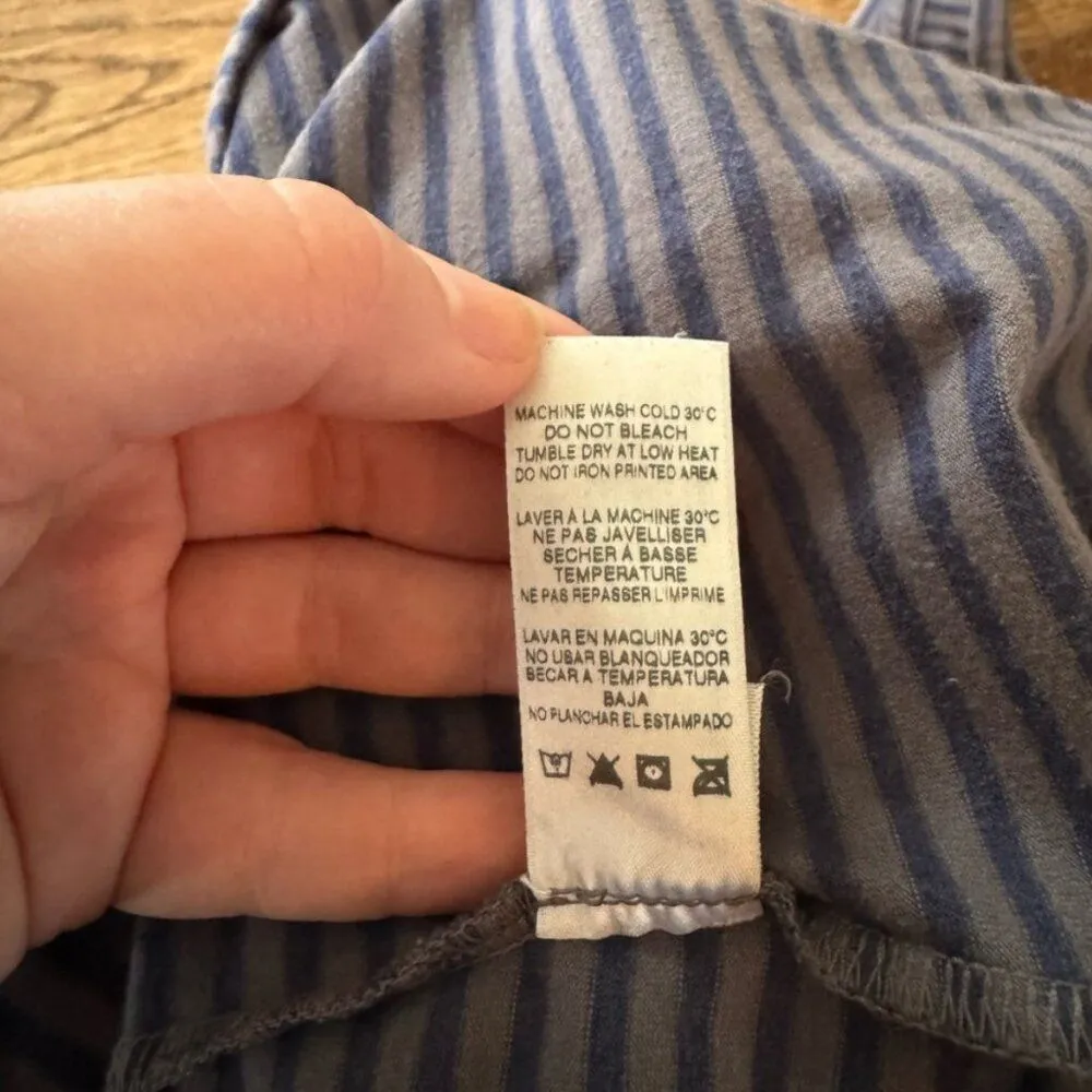 Sundry Striped Tassel Navy Blue Mini Dress Cotton Sleeveless S 2 shift Tshirt - Image 9