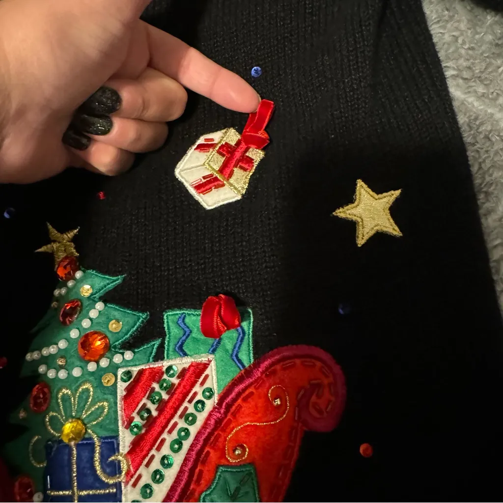 Tiara International XL Christmas Full Zip Cardigan sweater - Image 7